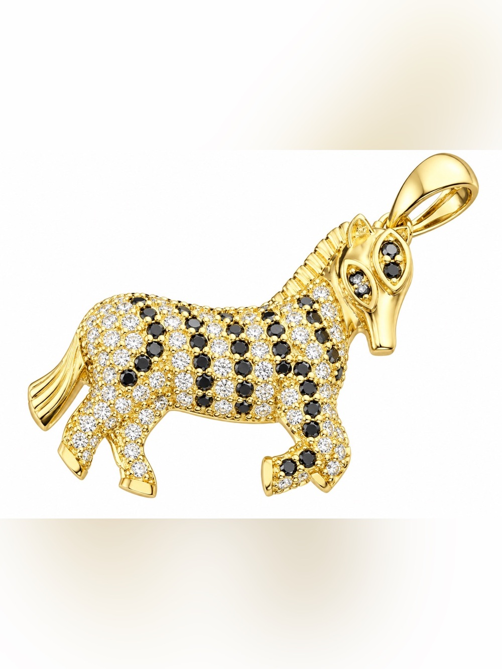 Luxury Moissanite Diamond Gold and‎ Zebra Pendant